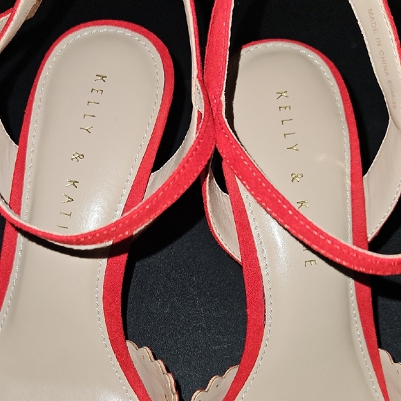 Kelly & Katie Red Scalloped Heels - Picture 6 of 6